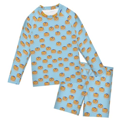 Bread Dessert Toddlers and Baby Boys' Swimsuit Trunk and Rashguard Set B0404827