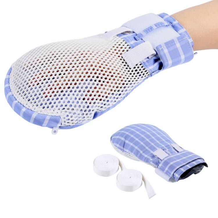 Image of Dementia Restraint Gloves Zipper Opening for Prevent Scratching Harm,Control Mitts for Elderly, Fingers Protection Dementia Products, Breathable,Reusable and Washable - 2Pcs
