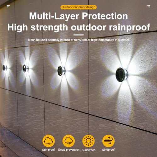 Image of Solar Lights, Ambiance Lights,wall Light, Decorative Light Downlights Dusk to Dawn Solar Wall Light Outdoor IP65 Waterproof for Backyard Walls, Hotels, Staircases,Park Floors 1pcs (White light)