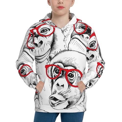 Monkey Kid Hoodies Boys Sweatshirts Girls Pullover with Pocket