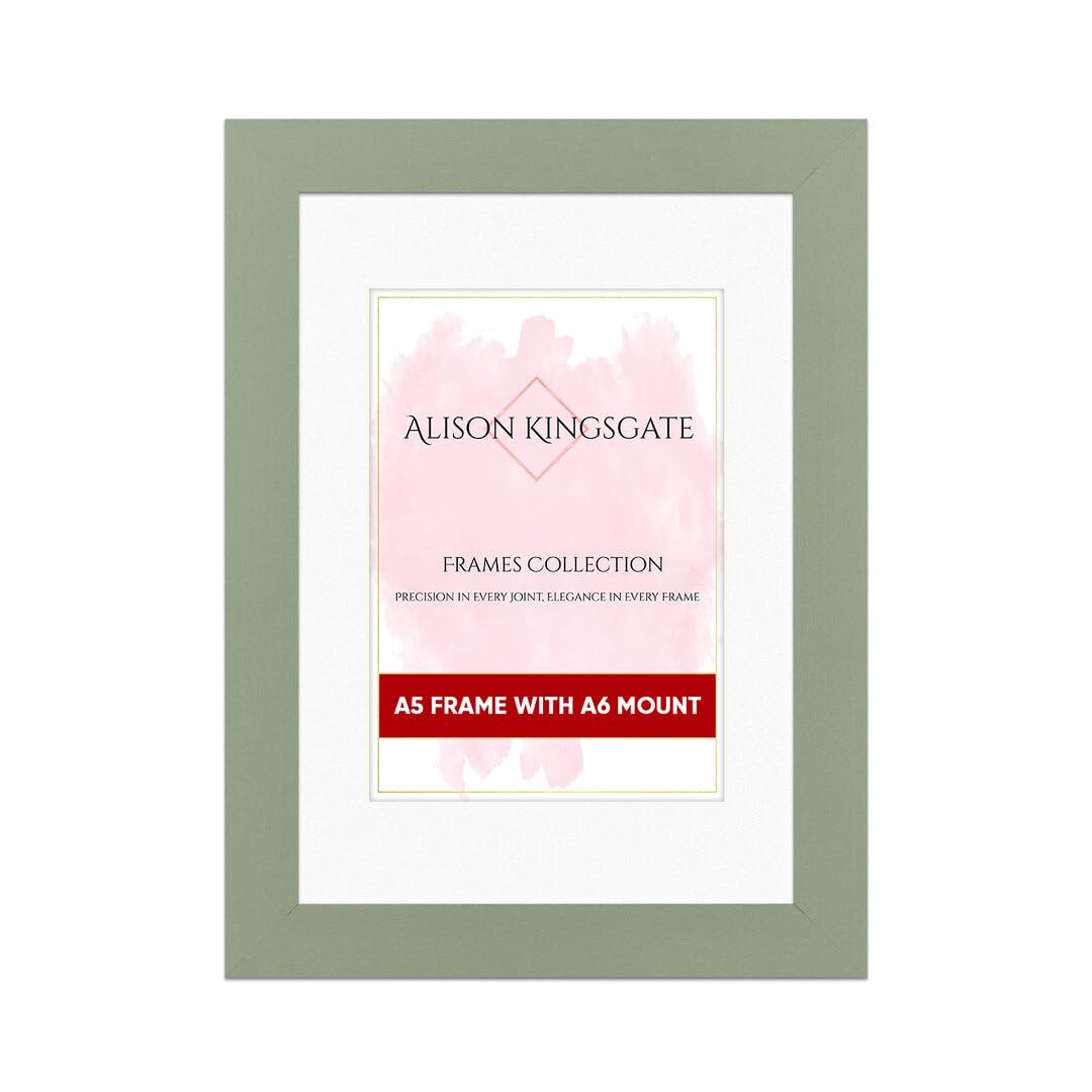 Alison Kingsgate A5 GREEN Picture Frame with Mount for A6 Photos