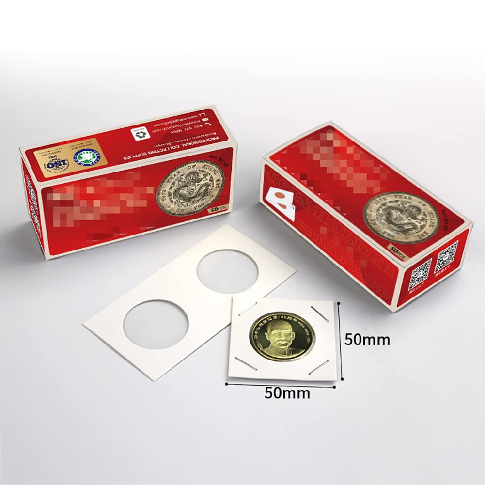 JIHUOO 100 Pcs Cardboard Coin Flips Coin Protector Sleeves Coin Display Cases Paper Coin Holders Books Coin Collection Supplies for Colletors - Image 4