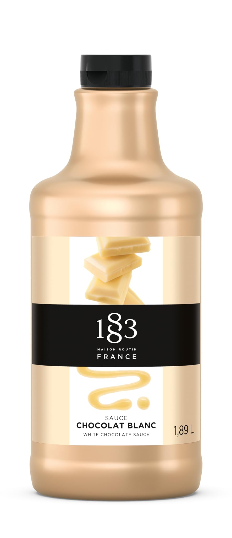1883 Maison Routin White Chocolate Sauce 1.89L – Barista-Grade Beverage Base, Made in the French Alps, Perfect for Mochas, Lattes & Hot Chocolate, Vegetarian, Pump-Compatible Bottle