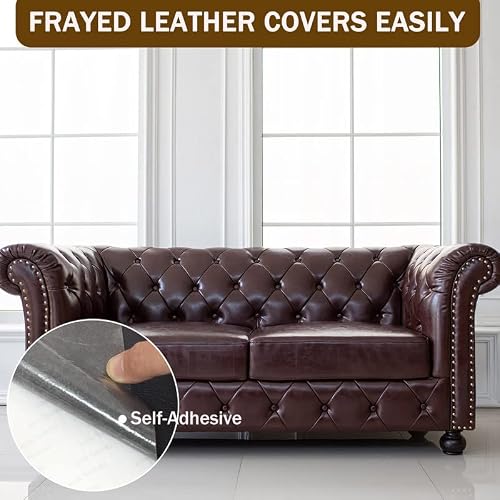 Hmasyo Leather Repair Patch, 4"×60" Strong Self-Adhesive Leather Tape For Sofas Couch Car Seats Handbags Jacket Holes, And Tears Patches First Aid Patch Fixing Leather #TOP3