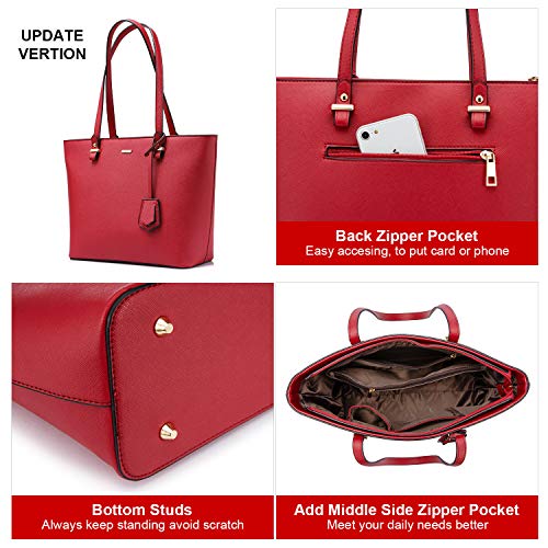 Image of LOVEVOOK Purse for Women Fashion Tote Bag Shoulder Handbags Top Handle Satchel Bags with External Pocket