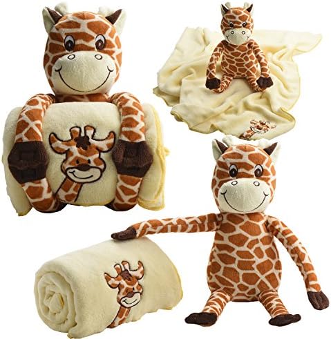 Baby Touch Baby Blanket Giraffe and Plush with 11-Inch Giraffe Toy and Ebook