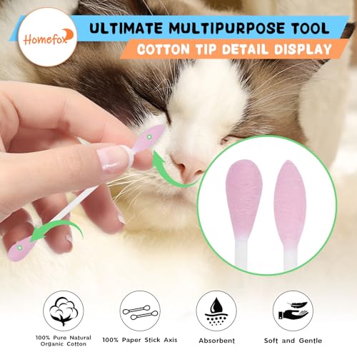 Image of XL Pink Thick Cotton Swabs Pointed Precision - 250 Count Extra Large - Pointy Organic Cotton Buds Double Side Tightly Wrapped Cotton Tips Paper Stick Cruelty-Free, XL Pointy & Round Pink