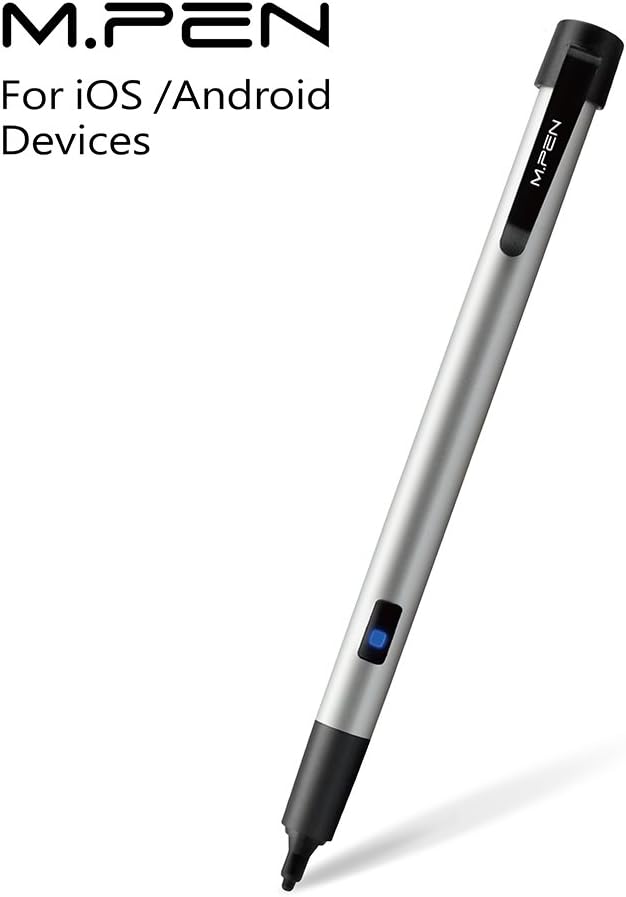 Moai M6 MPen Active Stylus For Apple iPad, iPhone, iPod, iPad Pro, Windows & Android Devices (Silver)