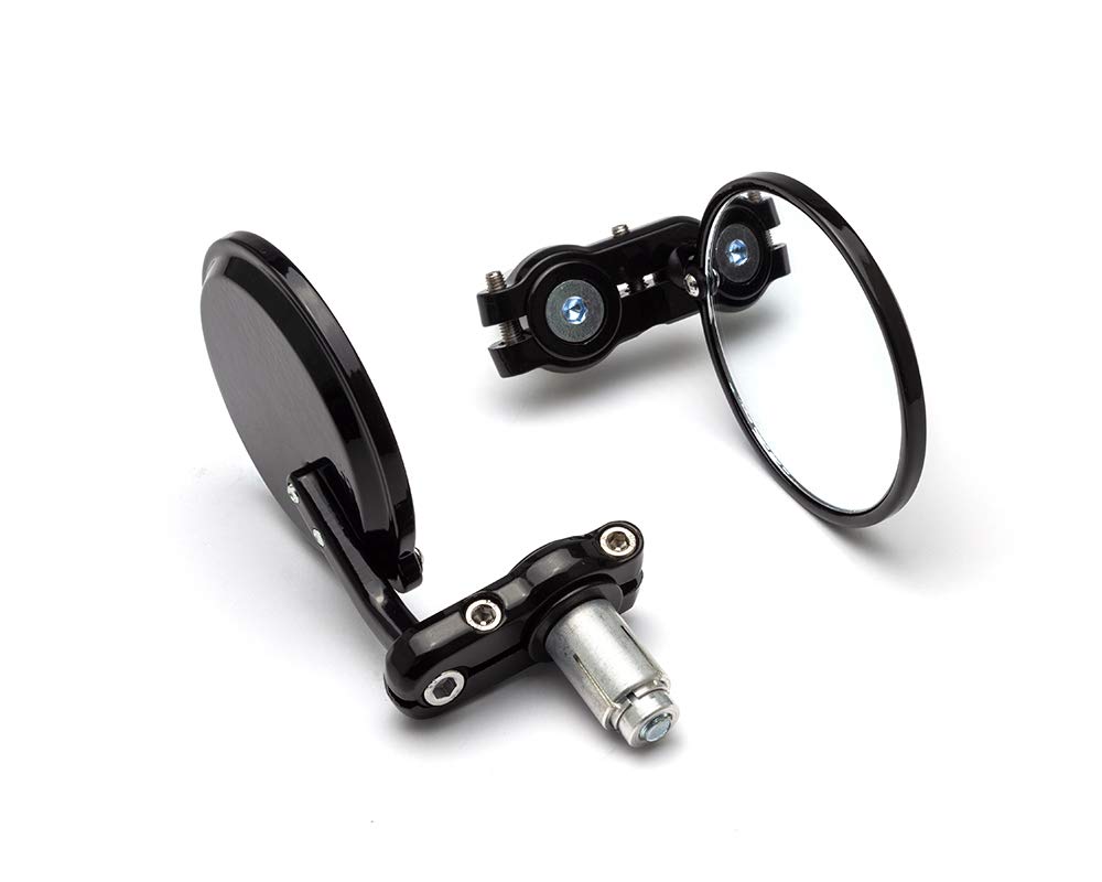 Moto Rétroviseurs Embout Guidon Aluminium Noir pour 22mm guidon