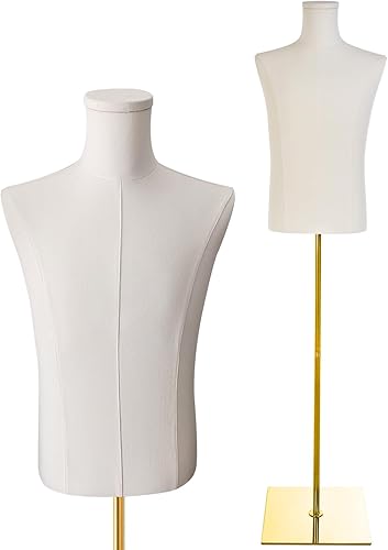 Miniatura 10 de Maniquí de forma de vestido femenino ajustable con soporte de metal dorado para exhibición de ventana de ropa