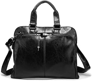 KSIBNW Ventiquattrore Uomo per 15,6pollici,Borse 24 Ore Uomo in Vera Pelle,Borsa Porta PC Portatile,Regalo Festa Del Papà,Borsa Business Borsa da Lavoro Ufficio Retro Tempo Libero Moda in Ufficio
