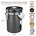 Veken Coffee Canister, Airtight Stainless Steel Kitchen Food Storage Container with Date Tracker and Scoop for Grounds Coffee, Beans, Tea, Flour, Cereal, Sugar, 22OZ, Gray