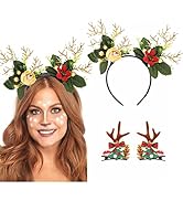 IYOU Weihnachten Stirnband Set Grünes Blatt Haarteil Weihnachtsbaum Haarspangen Halloween Kostüm ...