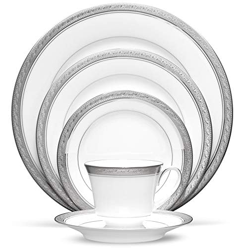 Amazon.co.jp: Noritake クレストウッド プラチナム 20ピース ディナー