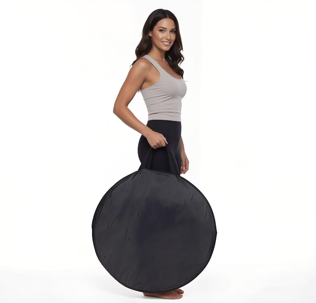 9 Pcs Large Spray Tan Tent Kit, Deluxe Pop Up Portable Professional Self Tanning Tent with Carry Bag Waterproof Floor, Sunless Spray Tan Booth with Vent Opening (Black)