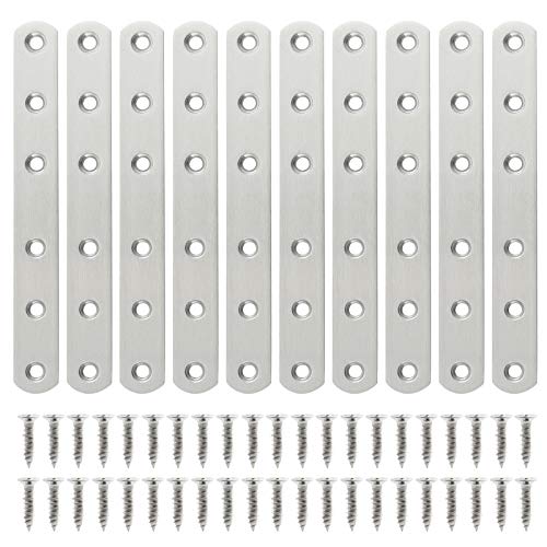 Fest 10 pezzi 156 × 20 × 3 mm in acciaio inox resistente piatto piastra di riparazione piastra vite staffa partizione staffa utilizzato per la riparazione fissa mobili collegati
