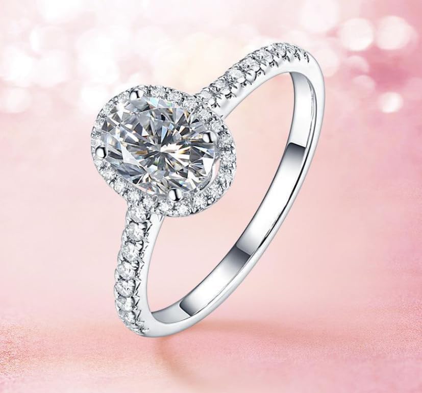 925 Sterling Silver Halo Solitaire Engagement Ring Cushion Cut Cubic Zircon Diamonds Stone 925 Sterling Silver Engagement Wedding Band Ring for Women Jewelry-Making-Patterns 7