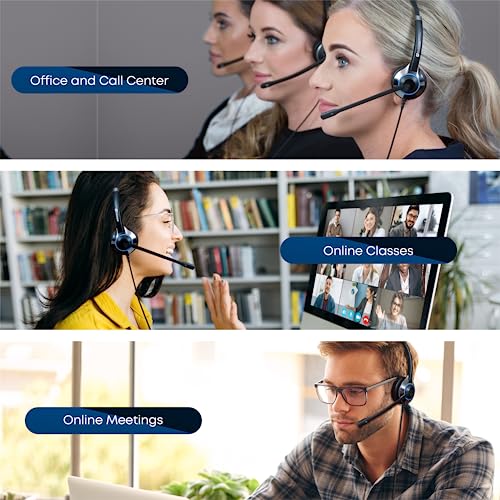 Auriculares para teléfonos Polycom VVX y Mitel con micrófono TruVoice 6