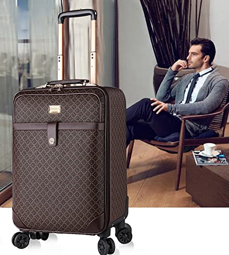 Feilario 20In 2Pcs Leather Expandable Spinner Wheel Luggage Waterproof Carry-On Suitcase With Tsa Lock For Business/Travel - Capacity 36-55L #TOP1