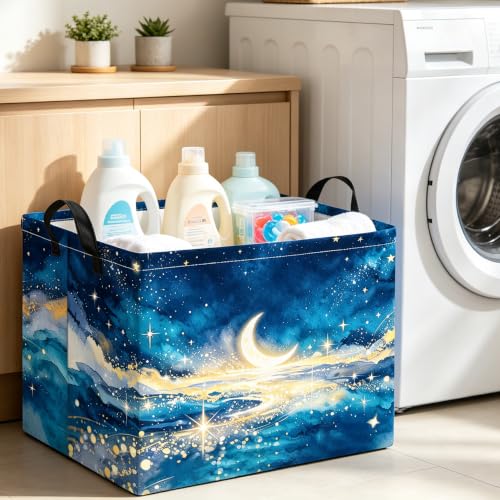 Image of CLOCOR Rectangular Storage Bin,Waterproof Book Box,Room Decor(Galaxy)