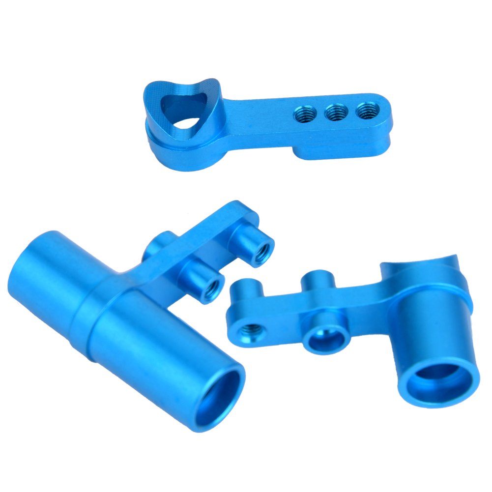 Dilwe RC steering servo saver, 3PCS/Set Aluminum Steering Servo Saver Upgrade Parts RC Accessory Available for HSP 1:10 RC Model Car(Blue)
