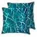 SAIAOS Poszewka na poduszkę 50 x 50 cm, niebieska woda i światło słoneczne, zestaw 2 dekoracyjnych kwadratowych poszewek na poduszki do salonu sofa kanapa krzesło łóżko