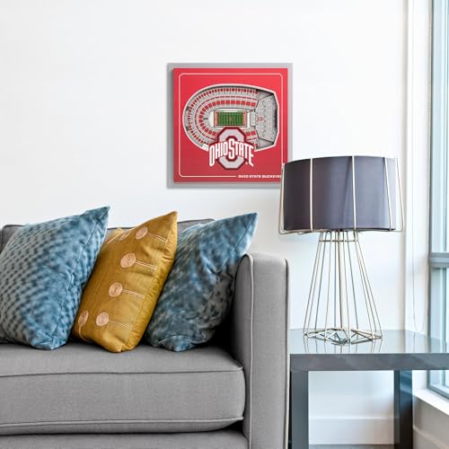 Image of YouTheFan Officially-licensed NCAA Stadium Series 3D Wall Art - multi-layer team stadium replica, detailed sports fan gift, indoor decor