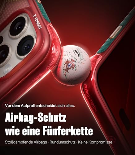 TORRAS Q3 Air x Portuguese Football Federation (FPF) Limitierte Auflage für iPhone 16 Pro hülle mit echtem Airbags Doppelter Schutz & 360°… – Ansicht 3