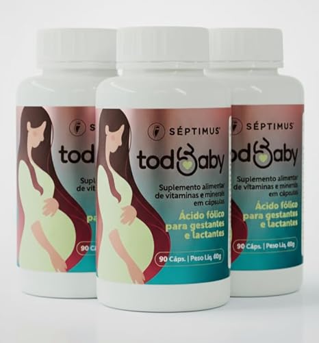 kit 3x Todbaby – Suplemento Vitamínico para Gestantes, Lactantes e Puérperas com 21 Nutrientes – Ácido Fólico, Ferro, Zinco e Vitaminas – 90 Cápsulas
