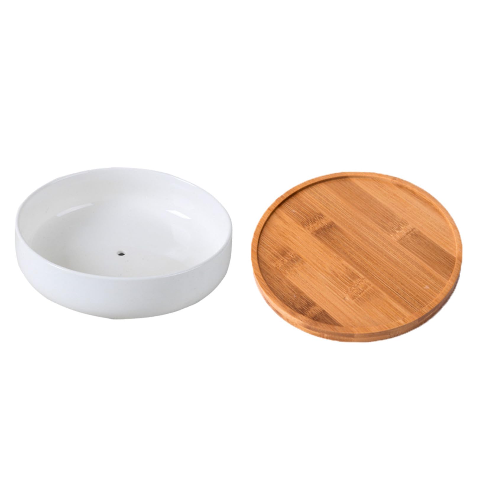 Jardinière ronde en céramique blanche pour sublimer le salon et balcon