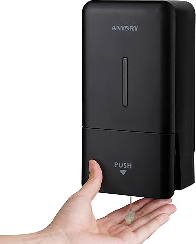 Dispensador de jabón manual de 27 oz (27.1 fl oz), ideal para baños comerciales, restaurantes, hoteles, uso con champú líquido de jabón de manos,