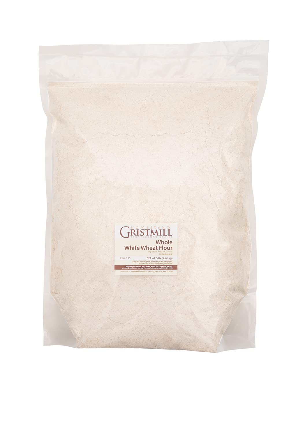 Homestead Gristmill Stone Ground Whole White Wheat Flour - Non-GMO, Chemical-Free Artisanally Milled from Hard White Wheat Berries - Long Shelf Life - Made In The USA - 10 Pounds