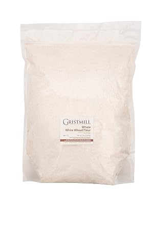 Homestead Gristmill Stone Ground Whole White Wheat Flour - Non-GMO, Chemical-Free Artisanally Milled from Hard White Wheat Berries - Long Shelf Life - Made In The USA - 5 Pounds