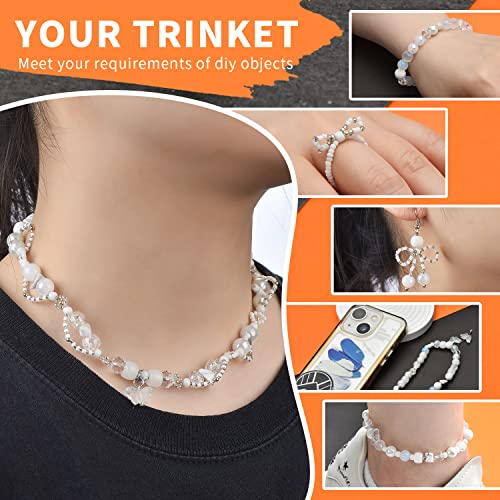 Image of Rired 27 900pcs Snow White Beads for Jewelry Making, 12 Types Assorted Bead in One Box, Including Round /Glass Pony Beads /Rondelle /Rock /Bicone and Seed Bead