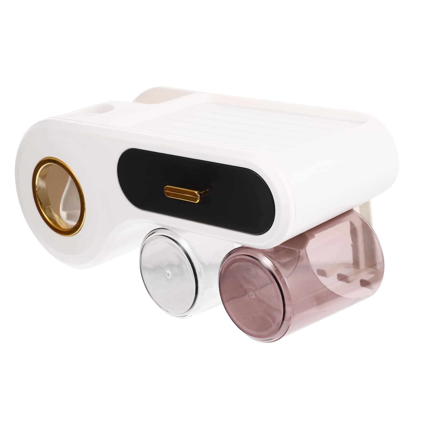 Estante de Pared para Cepillos de Dientes y Accesorios de Baño en Plástico Negro, Diseño Simple y Funcional para Almacenamiento Organizado Baño