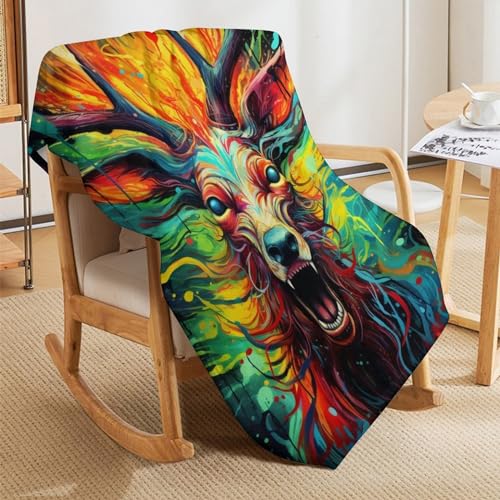 Manta de forro polar de ciervo para sofá de 130x150 cm 5