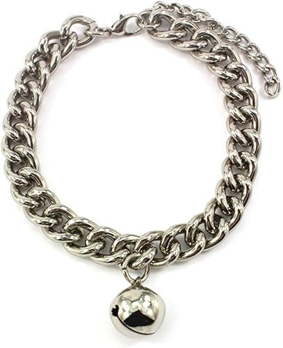 Perro pequeño con campana de moda prémium para bulldog francés, cachorro, gato, accesorio para mascotas, cadena para perro, collar de oro para