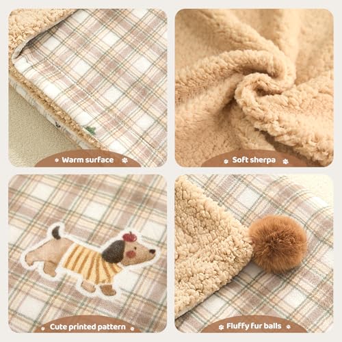 Couverture pour chat Jiupety SMblanket plaid kaki haut de gamme taille L - 4