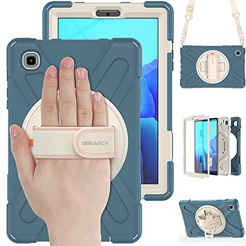 Braecn Galaxy Tab A7 Lite 8.7” Kids Case, Shockproof Silicone Case With 360 Degree Rotating Hand Strap,Built-In Kickstand,Carrying Shoulder Strap For Samsung Tab A7 Lite 8.7 2021 Model-Cornflower Blue #TOP27