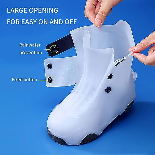 Kids Waterproof Rain Shoe Covers Reusable Foldable Toddler Rain Shoes Washable Silicone Non-Slip Rain Shoe Protectors Durable Children Waterproof Boots for Boys Girls2