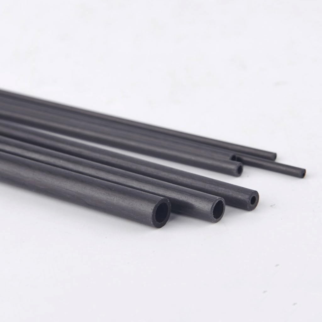 8 tiges de tubes creux en fibre de carbone.(200x1.8x1mm)