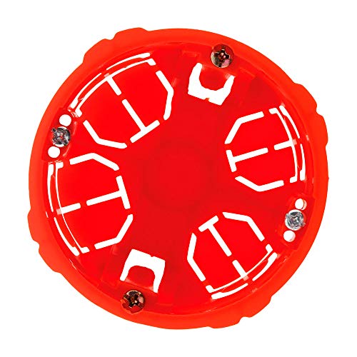 Zenitech - Box Gips Ø67mm P50mm Für Geräte-Schrauben & Krallen - Eingelassene Wände Gipskarton - Schraubbefestigung - Hohe Feuerbeständigkeit 850° - Rot