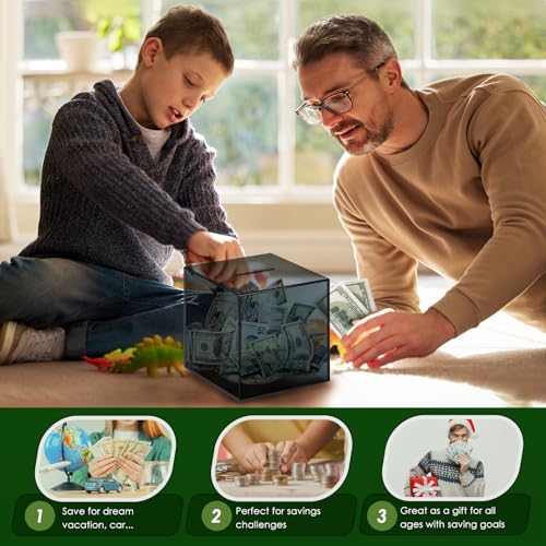 image for Piggy Bank for Adults Must Break to Open, Vcertcpl Acrylic Clear Piggy