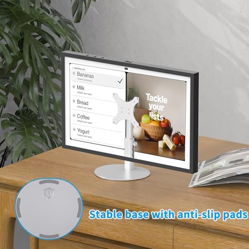 Premium Anodized Aluminum Stand for Show 15/21 (1st, 2nd Gen)- 5.5lbs Capacity, Stable & Height Adjustable. Ideal for kitchen recipe viewing, home office work, and living room entertainment,Silver - Image 3