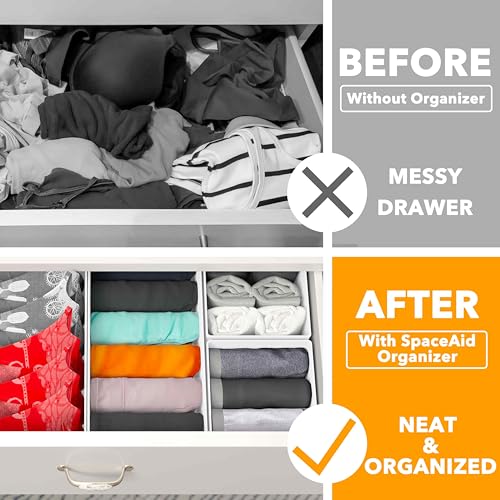 image for SpaceAid Drawer Organizer Clothes, 12 Pack Dresser Organizer Bins for 