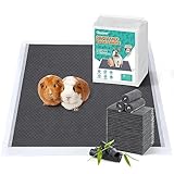 Docuwee Disposable Guinea Pig Cage Liners, Bamboo Charcoal Odor Control Pee Pads Super Absorbent Rabbits Bedding Rapid-Dry Gel Technology Potty Training Pads for Ferrets Puppy Hamsters 18*13in 30count