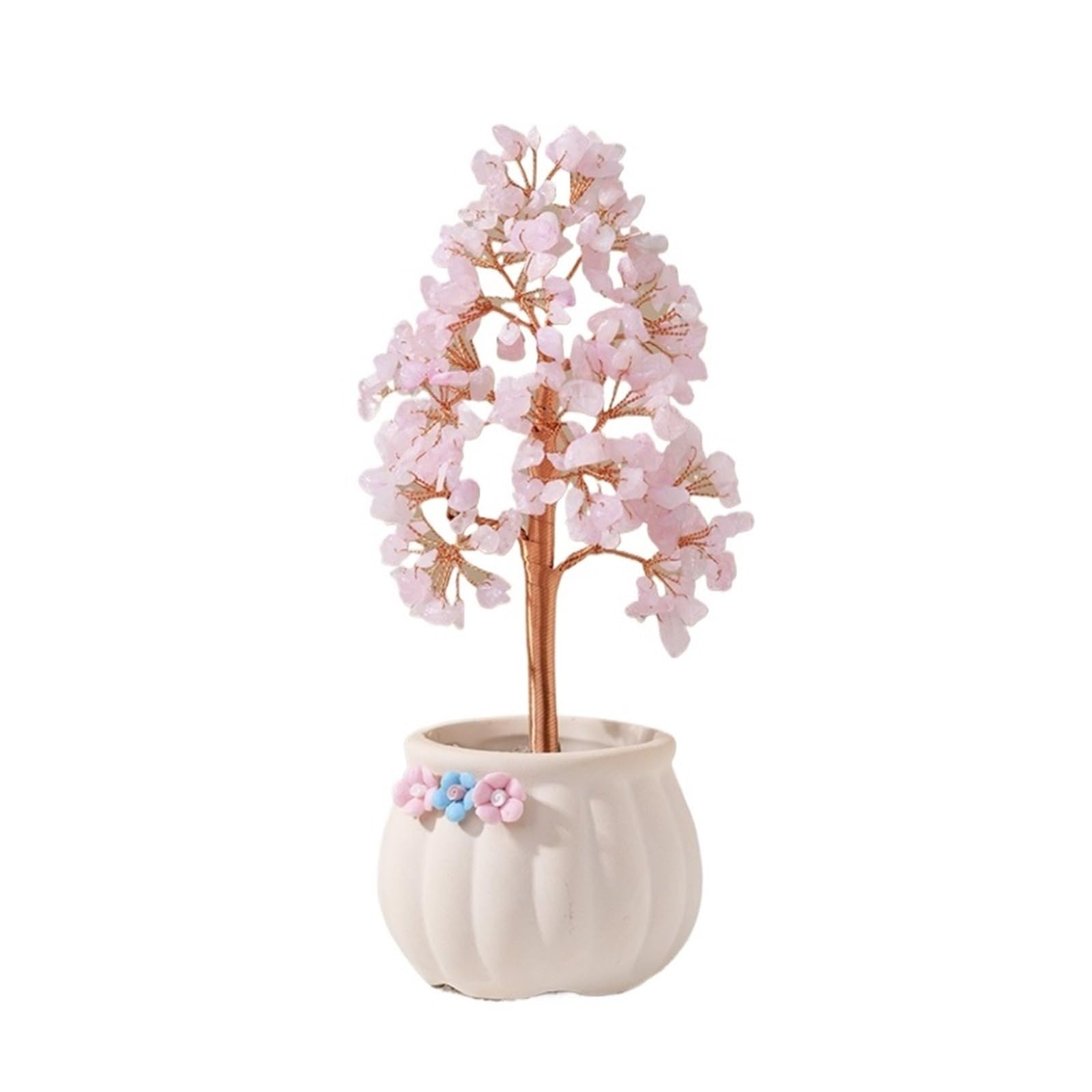 crystal tree， Gemstone Tree Feng Shui Crystal Spiritual Decoration Ornament Good Luck Home Decor Fengshui Decorations(Pink)