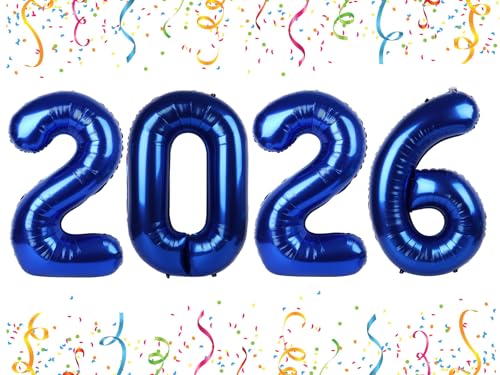 Image of 2026 Balloon Numbers Party Decorations, 40In Navy Blue Balloons | Eye-catching Appearance, Perfect Decorative Centerpieces, Convenient Self-sealing Structure, Widely for Various Occasions