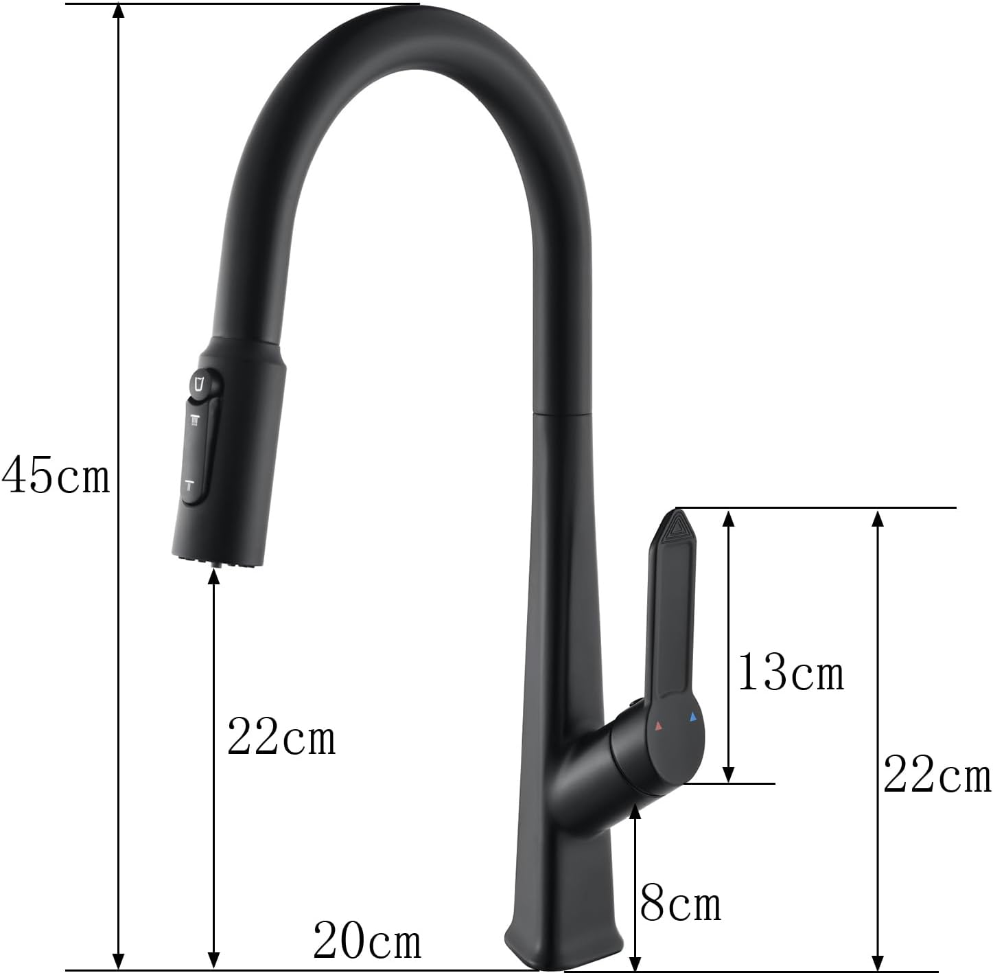 White Pull Down Kitchen Faucet Gooseneck 3 Way Faucet for Reverse Osmosis Single Handle Sink Mixer Kitchen Plumbing Fixture