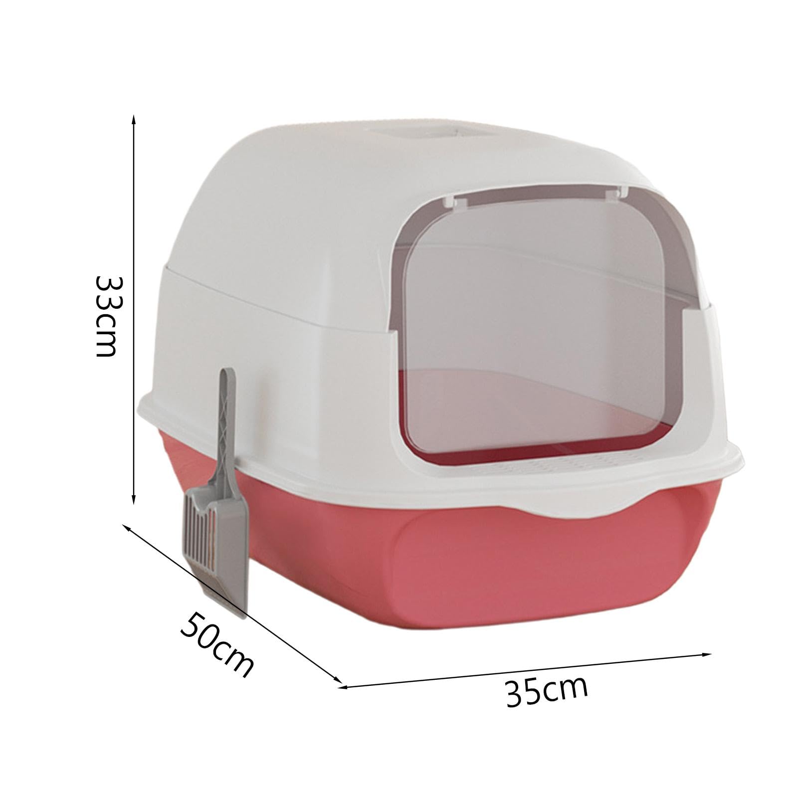 Bac à Litière Entièrement Couvert pour Chat, Pliable et de Sable, avec Porte, Cyan